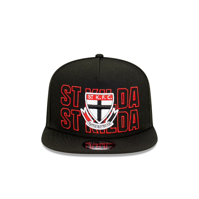 St Kilda Saints Hat - AFL Neon Lights Black 9Fifty A-Frame Snapback Cap - New Era